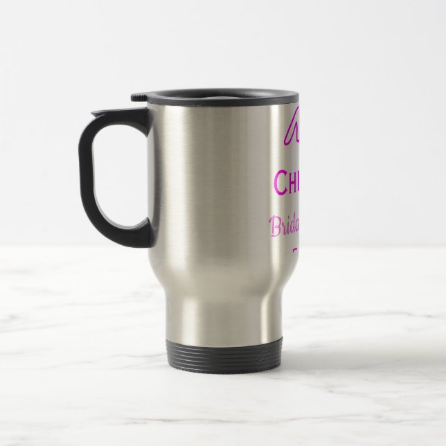 Caneca Térmica Brinde arco rosa roxo chá de noiva adicionar nome  (Esquerda)