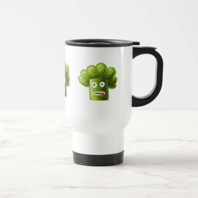 Caneca Térmica Brócolos engraçados dos desenhos animados (Direita)