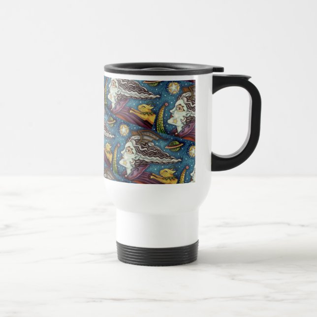 CANECA TÉRMICA BRUXA DE FICÇÃO CIENTÍFICA ESPACIAL & GATO COMETA  (Direita)