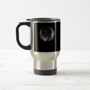 Caneca Térmica Bruxa de Gato Flores da Lua Pastel Goth Goblincore