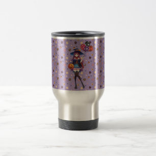 Caneca Térmica Bruxa do Halloween do Anime Bonito
