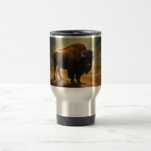 Caneca Térmica Buffalo Bison Sunset Silhouette
