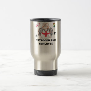 Caneca Térmica Buldogue Tattooed e empregado com Tats tribal