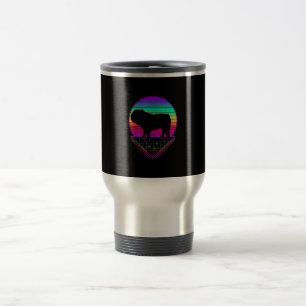 Caneca Térmica Bulldog Retro Vintage 80s Engraçado Cachorro Pres