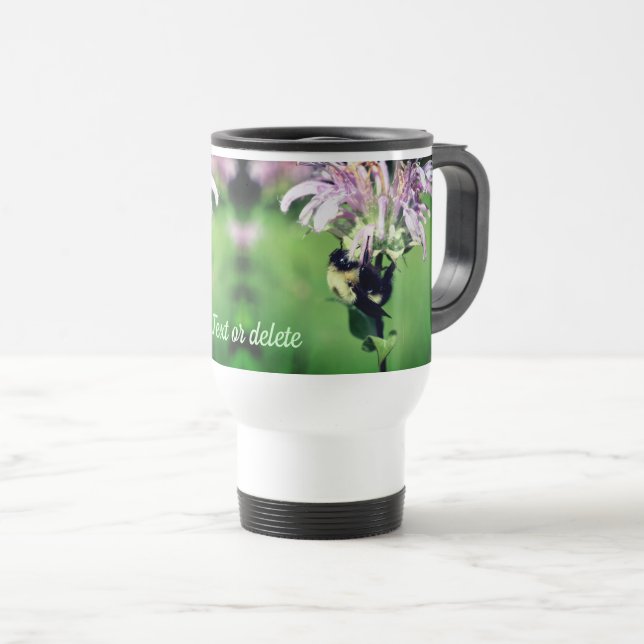 Caneca Térmica Bumble Bee Na Flor Do Balm De Abelha Personalizada (Frente Esquerda)