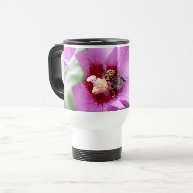 Caneca Térmica Bumblebee na Flor de Hibiscus (Frente Esquerda)