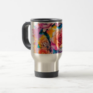 Caneca Térmica Buquê de Borrifos de Tinta aquarela moderna