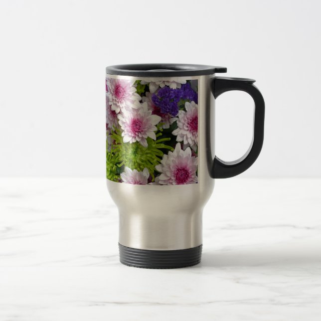 Caneca Térmica Buquê de flores coloridas de primavera (Direita)