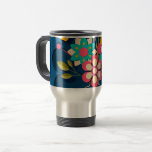 Caneca Térmica Buquê de Flores Modernas Bonitas Coloridas sobre A