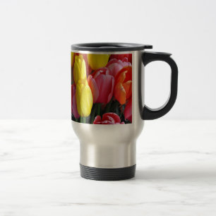 Caneca Térmica Buquê de tulipas primavera coloridas