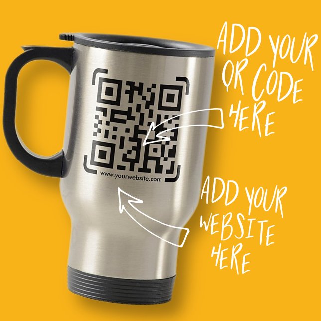 Caneca Térmica Business Scan Me QR Code Website Modern Simple (Criador carregado)