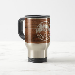 Caneca Térmica Cabana Rústica de Madeira Nome da Família Person