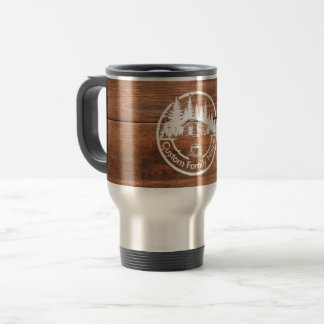 Caneca Térmica Cabana Rústica de Madeira | Nome da Família Person