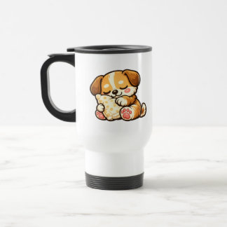 Caneca Térmica Cachorrinho Sonolento Fofo com Travesseiro
