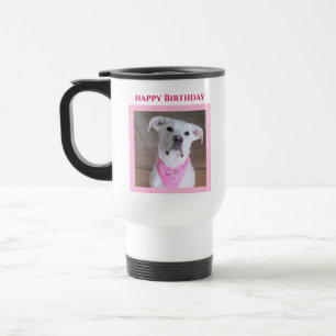 Caneca Térmica Cachorro Bonito E Cheio De Olhos Cansados, Rosa