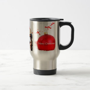 Caneca Térmica Cachorro da Montanha Bernese com Enfeites de natal