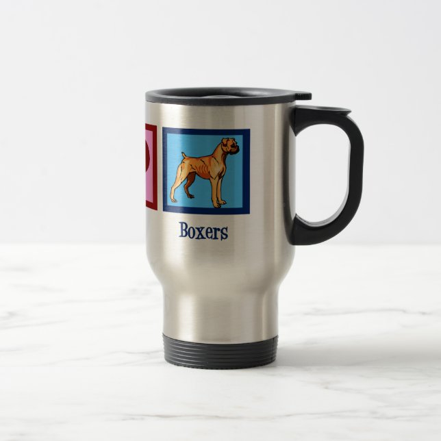 Caneca Térmica Cachorro de Boxers de Amor pela Paz (Direita)