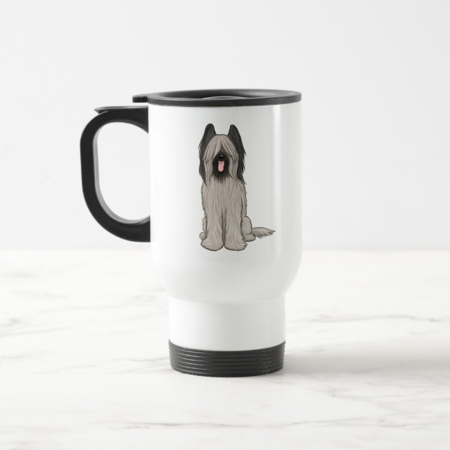 Caneca Térmica Cachorro de Cartoon Briard (Esquerda)