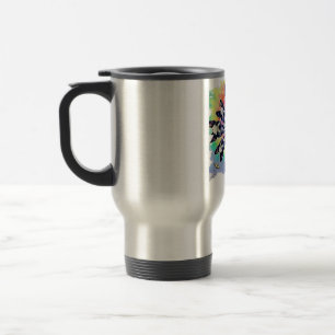 Caneca Térmica Cachorro-Grande Francês Tie Dye Rainbow