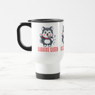 Caneca Térmica Cachorro Mãe Siberian Husky Music Lover Karaoke