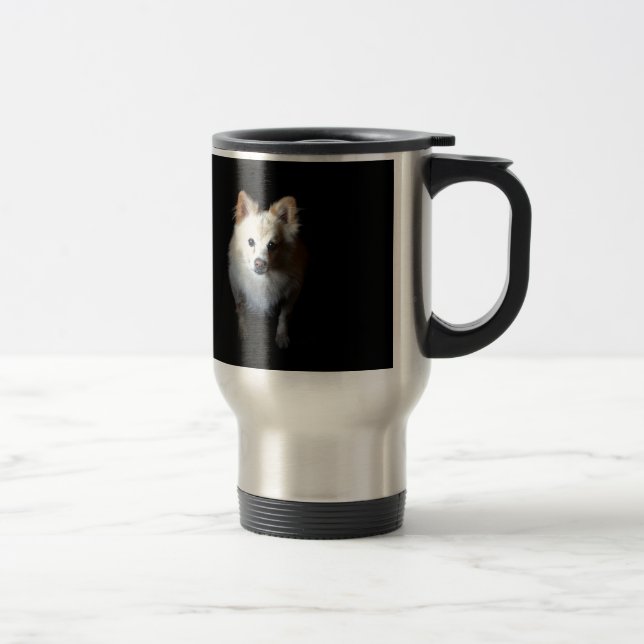 Caneca Térmica Cachorro Pomerano no Escuro (Direita)