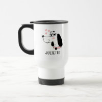 Cachorro Romântico Corações Cor-de-Rosa Personaliz