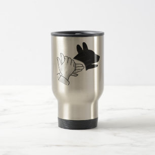Caneca Térmica Cachorro Silhueta Mão
