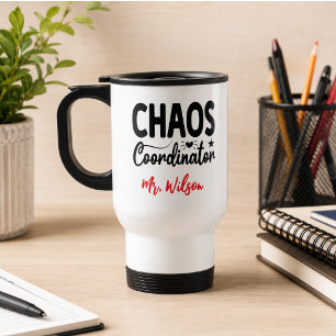 Caneca Térmica Caderno do Coordenador de Caos – Citação Divertida