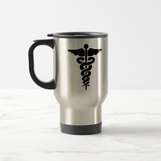 Caneca Térmica Caduceus médico do símbolo (Esquerda)