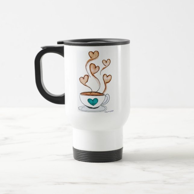 Caneca Térmica Café Amor Café Coffee Mug (Esquerda)