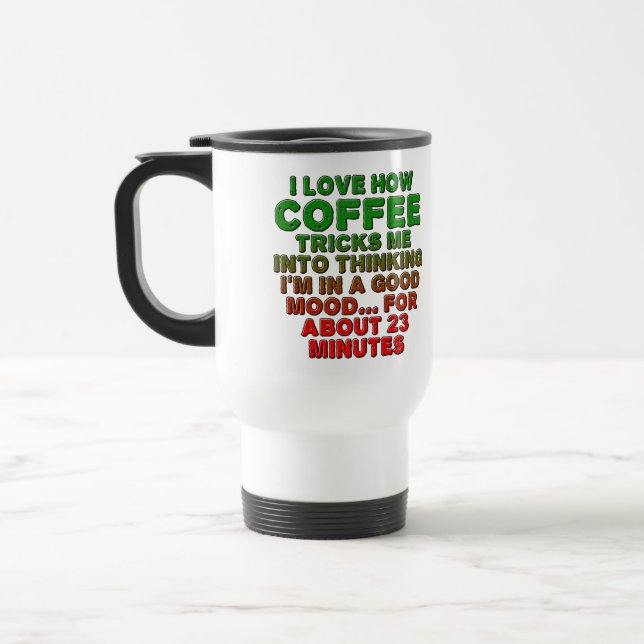 Caneca Térmica Café Bom Humor Truque Engraçado Café Muita (Esquerda)