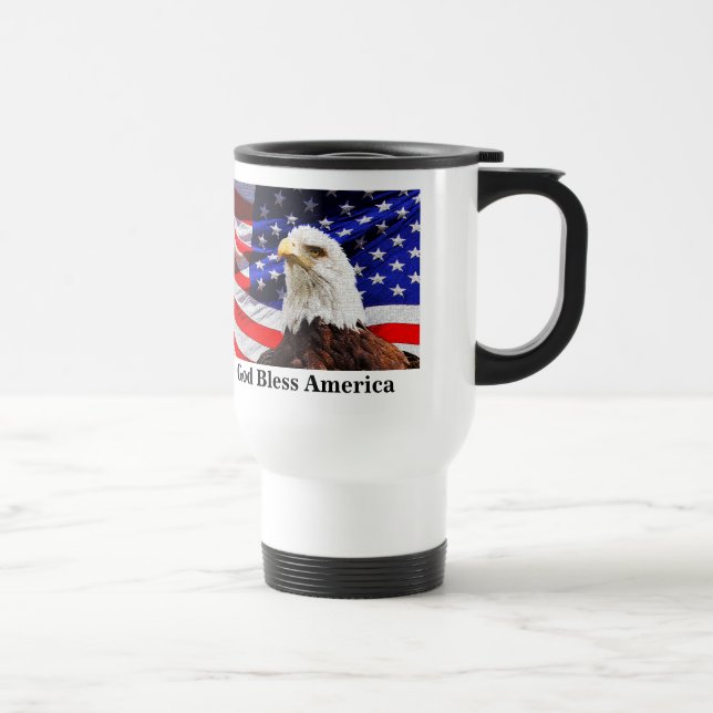Caneca Térmica Café com Bandeira Americana ou DUAS FOTOS E TEXTO (Direita)