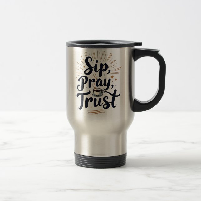 Caneca Térmica Café De Confiança De Sip Pray E Jesus Lover (Direita)