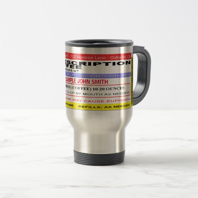 Caneca Térmica Café de receita personalizável (Frente Esquerda)