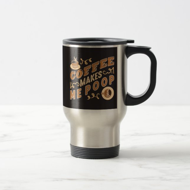 Caneca Térmica Café Engraçado Me Faz Cagar  (Direita)