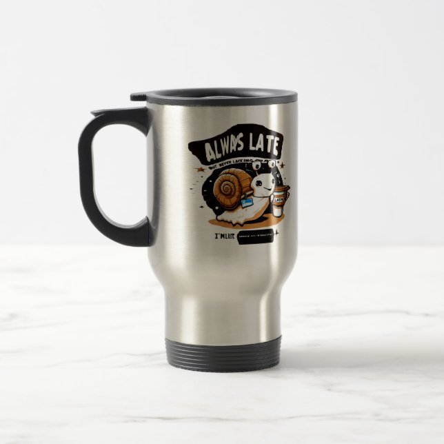 Caneca Térmica Café Forte Para Pessoa Atrasada (Esquerda)