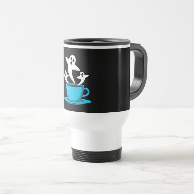 Caneca Térmica Café fumante fantasma (Frente Esquerda)