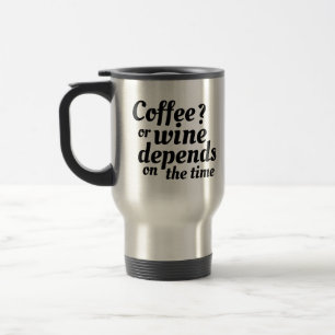 Caneca Térmica Café Ou Vinho Engraçado Preto