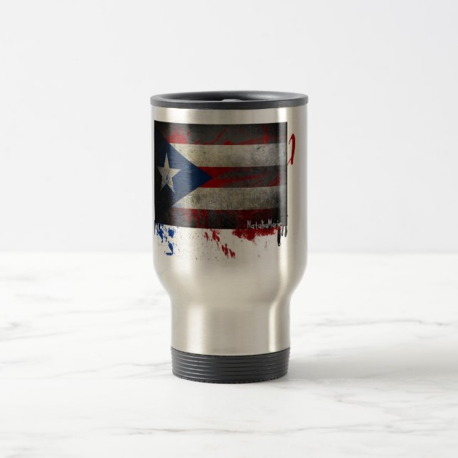 Caneca Térmica Café porto-riquenho da bandeira (Centro)