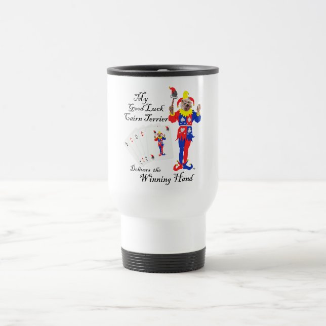 Caneca Térmica Cairn Terrier Pôquer Sortudo (Centro)