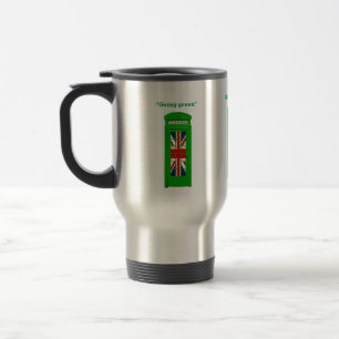Caneca Térmica Caixa telefônica de Londres "Ficando verde"