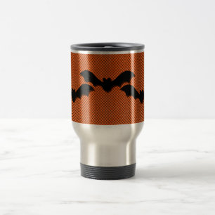 Caneca Térmica Cama de Halloween de Bats assustadora, Laranja