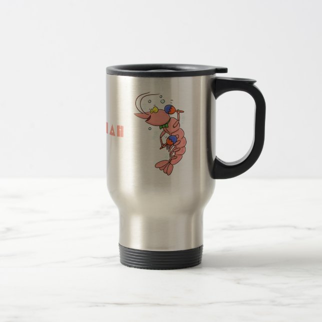 Caneca Térmica Camarão feliz e bonito, desenho animado (Direita)