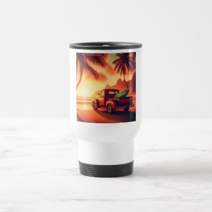 Caneca Térmica caminhão de surf tropical/Havaiano vintage