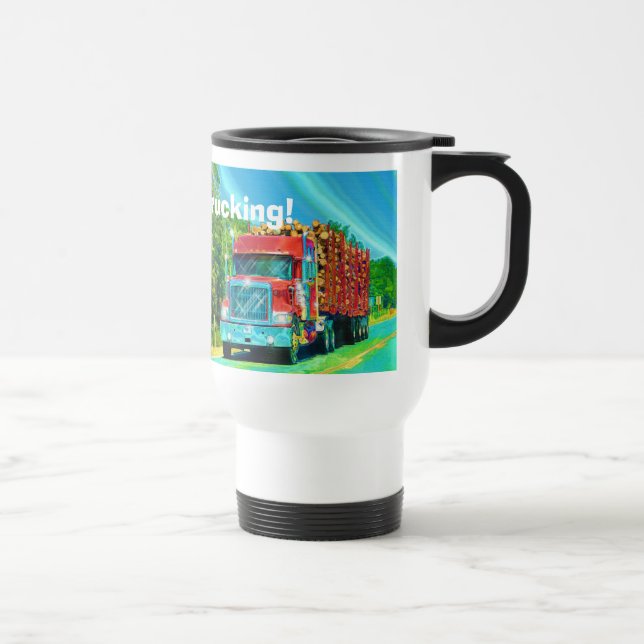 Caneca Térmica Caminhoneiros Grande Rig Logging Truck Coffee (Direita)