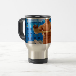Caneca Térmica CamisaSlipperyJoe do homem musculoso sem camisa ab