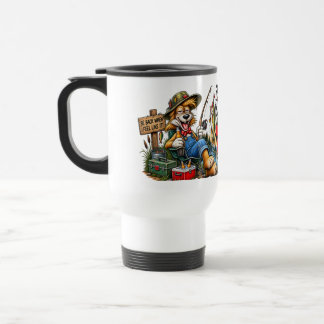 Caneca Térmica Camiseta da Vida Difícil do Cão de Pesca Engraçado