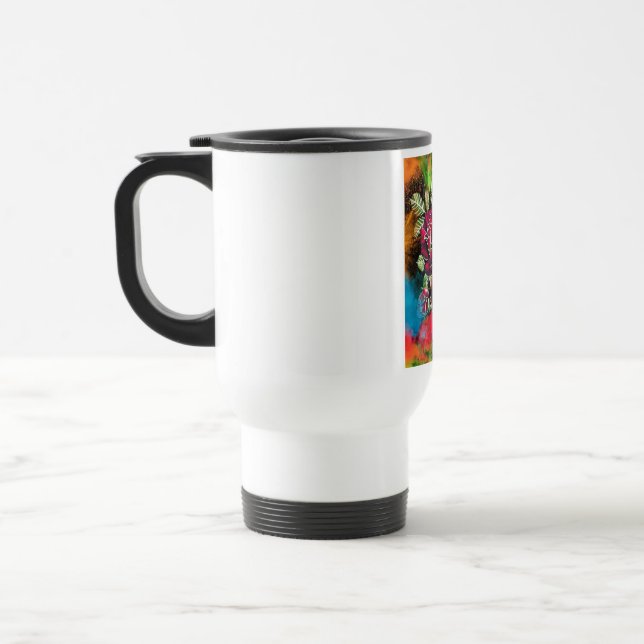 Caneca Térmica  camiseta   de flor (Esquerda)