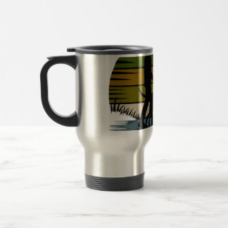 Caneca Térmica Camiseta Retro do Pôr do Sol - A Vida é Melhor Com