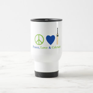 Caneca Térmica Camisetas e presentes de críquete e amor pela paz